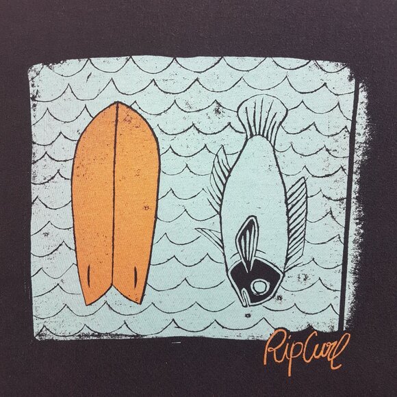 Vintage RIP CURL Tee Shirt Medium US M Sports Surfing Surfboard Fish Graphic Tee - Picture 7 of 13